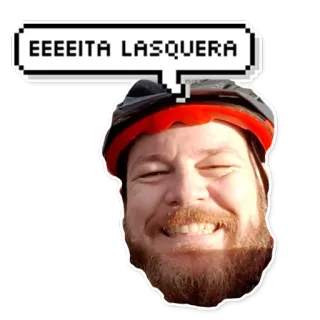😀 EEEEITA LASQUERA man, sticker, portrait, beard, speech bubble telegram sticker