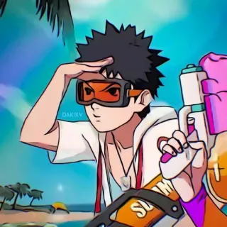 🌟 SUMMER été, plage, dessin animé, pistolet à eau, anime whatsapp sticker
