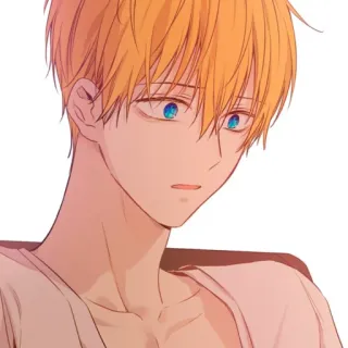 😟 Anime, Manga, Charakter, blond, blaue Augen, männlich whatsapp sticker