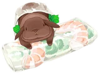 🐰 coelho, animal, fofo, coelhinho, comida, rolo telegram sticker