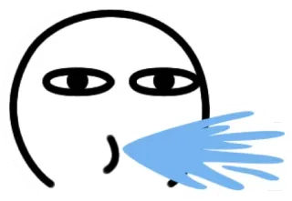 😳 Cartone animato, Faccia, Soffiare, Aria, Omino stilizzato telegram sticker