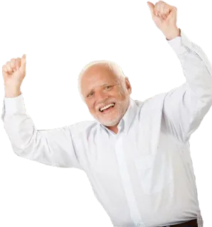 👍 Hide the Pain Harold meme, internet meme, stock photo, celebratory, man, happy telegram sticker