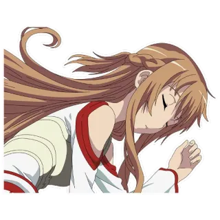 😴 Asuna Yuuki Sword Art Online Anime, Ragazza, Asuna, Sword Art Online, dormire, Waifu telegram sticker