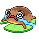 😭 rana, piangere, triste, ninfea, lacrime, cartone animato whatsapp sticker