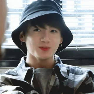🧷 Jungkook kpop, idol, cantante, asiático, hombre, bucket hat telegram sticker