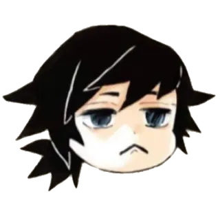 ☹️ Giyu Tomioka Demon Slayer Anime, Manga, Thanh Gươm Diệt Quỷ, Giyuu Tomioka, Chibi telegram sticker