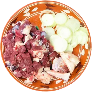 🍗 mięso, cebula, jedzenie, surowe mięso, składniki, gotowanie, przepis telegram sticker