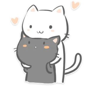 ❤ kot, kociak, przytulanie, miłość, słodki, zwierzę, serce telegram sticker
