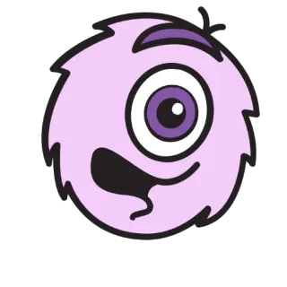 😯 pegatina, dibujo animado, monstruo, morado, tuerto, mono telegram sticker