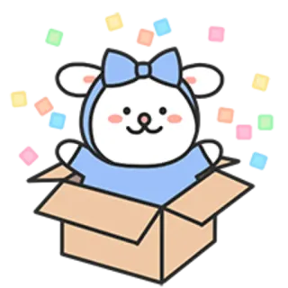 💬 kelinci, imut, kotak, menggemaskan, stiker, binatang, kartun telegram sticker