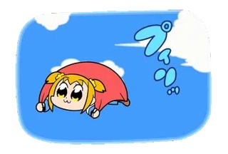 🔸 ぷぷ Anime, Desenho animado, Fofo, Voando, Nuvem, Kawaii telegram sticker