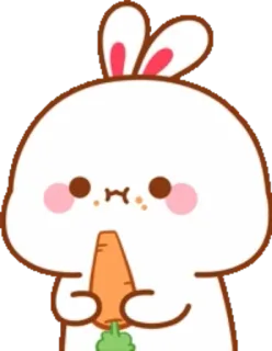 🐰 rabbit, bunny, carrot, cute, cartoon, animal telegram sticker