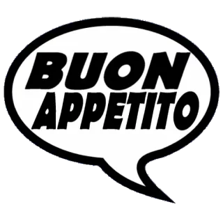 🍳 BUON APPETITO cibo, italiano, saluto, pasto, godere, mangiare telegram sticker