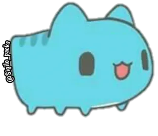 🙂 @Sigilo_packs 고양이, 귀여운, 스티커, 만화, 동물, 파란색, 카와이 telegram sticker