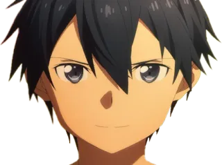😊 Kirito Sword Art Online anime, character, manga, sword art online, kirigaya kazuto, video game telegram sticker