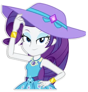 🤠 Rarity My Little Pony Desenho animado, Raro, My Little Pony, Equestria Girls, Animado, Cabelo roxo, Moda telegram sticker