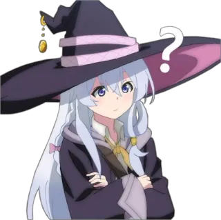 ❓ Anime, Hexe, Fragezeichen, Süß, Magie telegram sticker