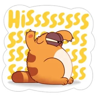 😤 Hisssssssss Katze, fauchen, Tier, orange, Aufkleber, Cartoon telegram sticker