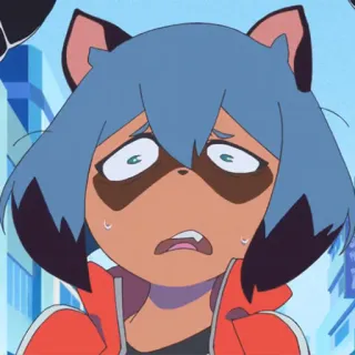 😣 Michiru Kagemori BNA: Brand New Animal Anime, Dziewczyna, zmartwiona, Kreskówka, BNA, Michiru Kagemori telegram sticker