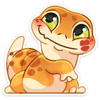 ☺ ящерица, животное, рептилия, милый, стикер telegram sticker