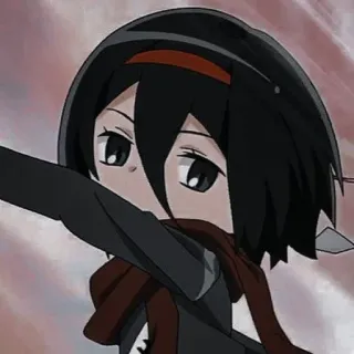 🧣 Mikasa Ackerman Attack on Titan 动漫, 漫画, Q版, 进击的巨人, 三笠·阿克曼 telegram sticker