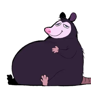 🍔 opossum, animal, cartoon, mammal, funny, cute whatsapp sticker