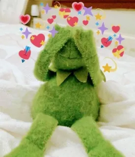 💞 Kermit Kermit the Frog, puppet, Muppets, hearts, stars telegram sticker