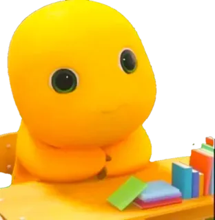 😊 Cartoon, Dinosaurier, Gelb, Baby, Bücher telegram sticker