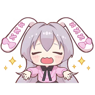 ✨ Anime, Schattig, Konijn, Cartoon, Sticker, Chibi, Kawaii telegram sticker