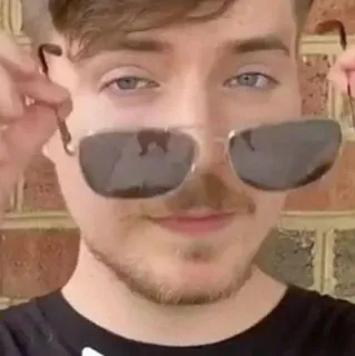 🌟 MrBeast youtuber, glasses, man, smile, person telegram sticker