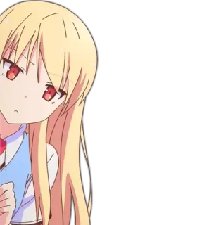 👀 chica anime, pelo rubio, ojos rojos, linda, dibujos animados, manga telegram sticker