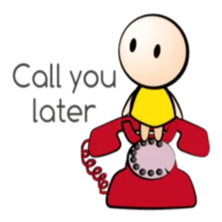 📞 Call you later 만화, 전화, 소통, 전화, 인사 telegram sticker