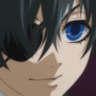 🗝 Ciel Phantomhive Black Butler Anime, Manga, Ciel Phantomhive, Black Butler, Parche, Ojo azul, Personaje anime whatsapp sticker