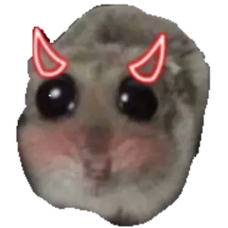 😈 햄스터, 악마, 귀여운, 동물, 뿔, 밈 whatsapp sticker