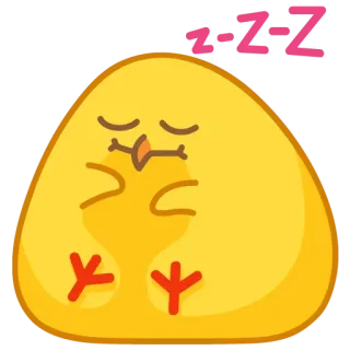 😴 Z-Z-Z schlafend, Küken, Cartoon, gelb, zzz, Vogel, süß whatsapp sticker