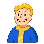 😉 Vault Boy Fallout Fallout, Vault Boy, Videojuego, Mascota, Dibujos animados, Pegatina telegram sticker