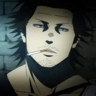 ☘️ Yami Sukehiro Black Clover Anime, Zigarette, Yami, Black Clover, Rauchen, Manga, Charakter whatsapp sticker