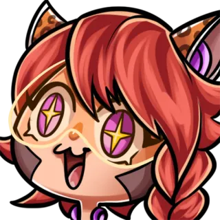 🤩 Anime, Manga, Kawaii, Schattig, Meisje, Nekomimi, Illustratie, Sticker telegram sticker