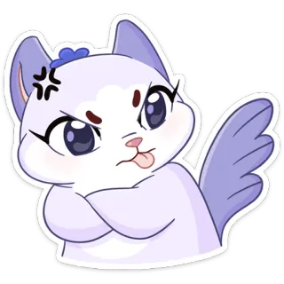😠 cat, angry, cute, cartoon, sticker, emoji whatsapp sticker