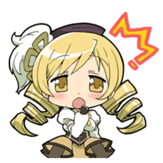 😧 Mami Tomoe Puella Magi Madoka Magica Anime, Magical Girl, Carino, Scioccato, Giallo telegram sticker