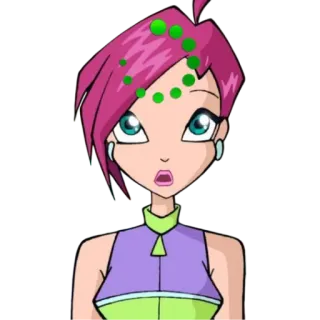 😵‍💫 Tecna Winx Club hoạt hình, tiên, Winx Club, Tecna, tóc hồng, anime telegram sticker