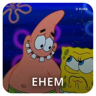 😎 Patrick Star SpongeBob SquarePants EHEM Patrick Estrela, Bob Esponja, Desenho animado, Nickelodeon, Ehem, Programa de TV telegram sticker