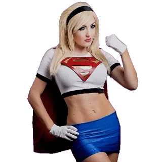 💪 Supergirl super-héros, fille, blonde, cosplay, DC Comics telegram sticker