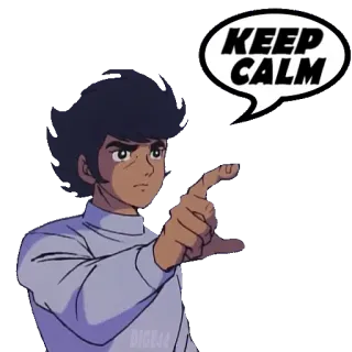 🙌 KEEP CALM спокойный, аниме, мультфильм, пузырь речи whatsapp sticker