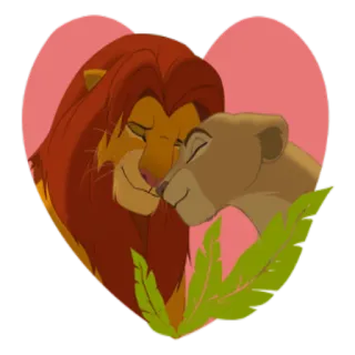 ❤ Simba The Lion King lion, cartoon, love, affection, animals, Disney, heart telegram sticker
