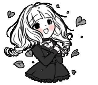 😍 Anime, Manga, Ragazza, Cartoni animati, Cuori, Carino whatsapp sticker