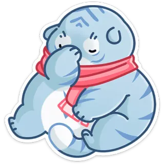 🤦‍♀️ แมว, ผ้าพันคอ, น่ารัก, การ์ตูน, ฤดูหนาว telegram sticker