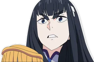 😯 Satsuki Kiryuin Kill la Kill anime, Satsuki Kiryuin, Kill la Kill, séria, brava, mulher, garota anime telegram sticker