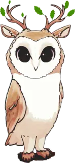 🦉 coruja, animal, cervo, galhada, pássaro, fofo, natureza telegram sticker