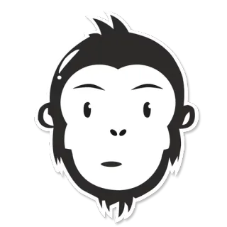 😕 aap, dier, mensaap, gezicht, cartoon, sticker telegram sticker